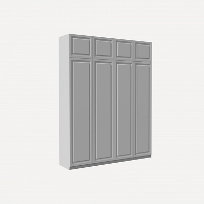 Шкаф с антресолью и фрезерованными фасадами Альтаир Серый (Оргей)